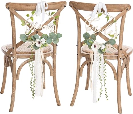 Amazon Com Ling S Moment Mr Mrs Sign Chair Decor For Wedding