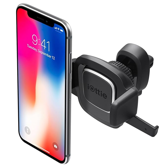 iOttie Easy One Touch 4 Air Vent Car Mount Phone Holder for iPhone X 8 Plus 7 6s SE Samsung Galaxy S9 S8 Edge S7 S6 Note 8 & other Smartphone