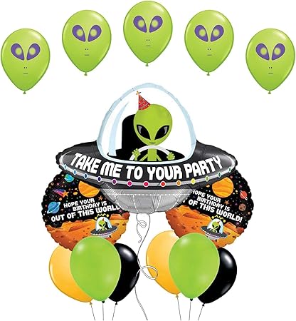 Amazon Com Space Alien Birthday Party Supplies Balloon Bouquet