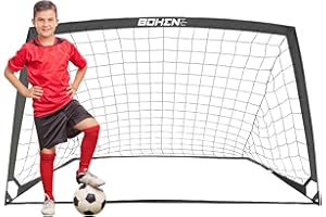 BOHEN 6x4 FT Kids Soccer Goals with Carry Bag, Portable Folding Soccer Net for Backyard Training, Indoor/Outdoor Use for Youth and Adult