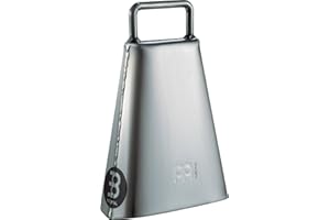 Meinl Percussion Handheld Cowbell with Holder, 6 1/4" Hand Brushed Steel — NOT Made in China — Low Pitch, 2-Year Warranty (STB625HA-CB)