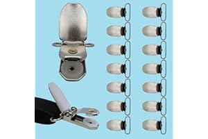 12Pcs 1" Wide Bed Sheet Clips,Heavy Duty Metal Men's Suspender Clips Fasteners and Straps Holder(1W x 1.5L)