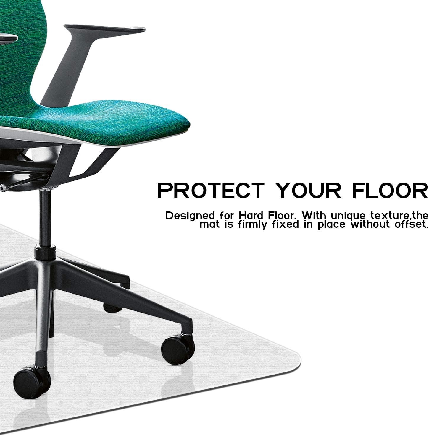 HOKEKI Office Chair Mat for Hardwood Floor, 36" x 48'' with Lip Transparent Floor Mats for Rolling Chairs, Wood/Tile Protection Mat for Office & Home (36" x 48'') : Office Products