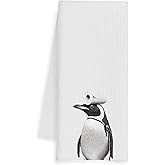 WFSM Penguin Gifts Hand Towels - Penguin Decorative Towels for Bathroom, Cute Animal Bathroom Decor, Penguins Decor, Penguins Gifts for Kids, 16×24 Inches