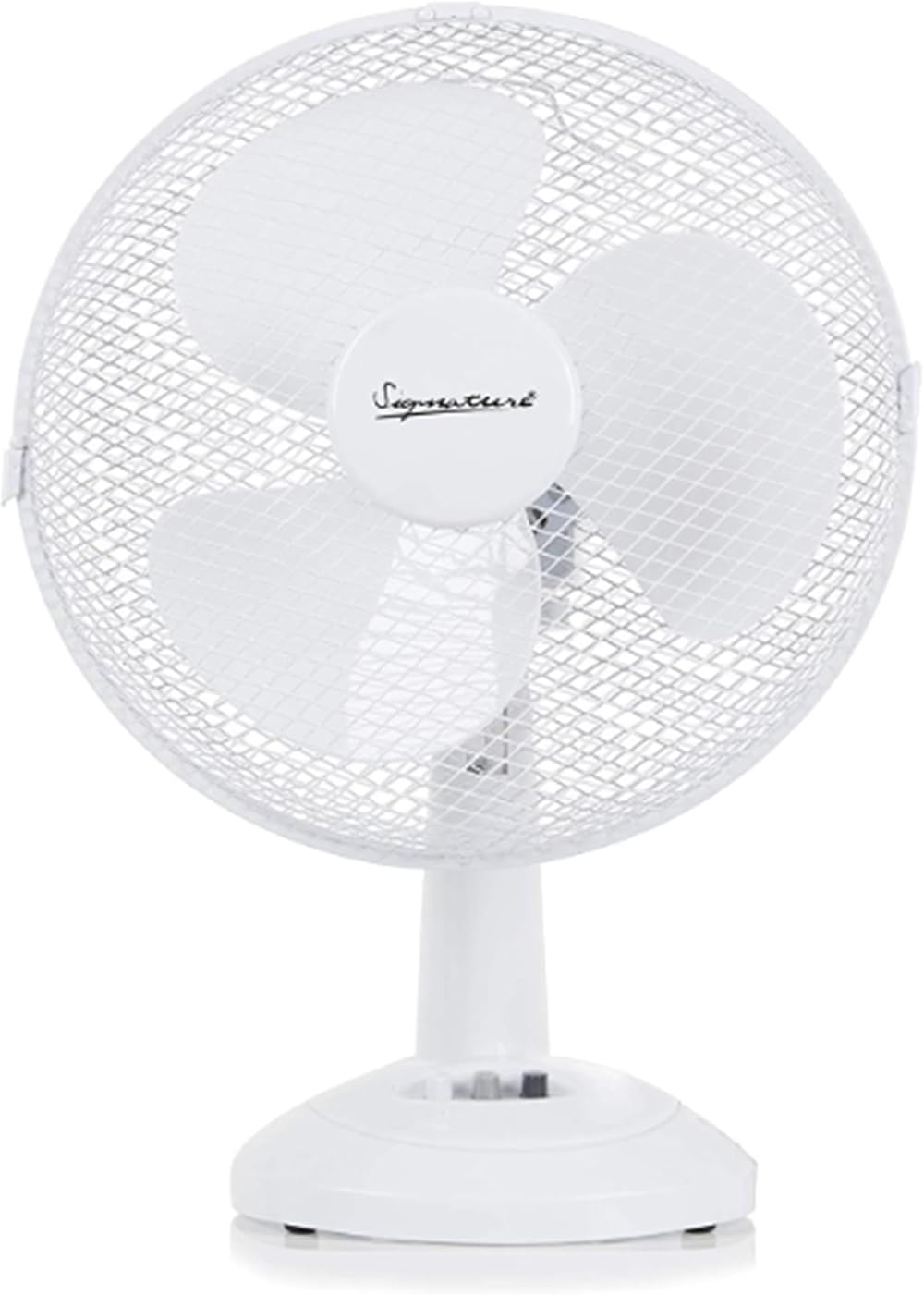 Signature 9in 2 Speed Desk Fan with Oscillation Adjustable Tilt White S40008
