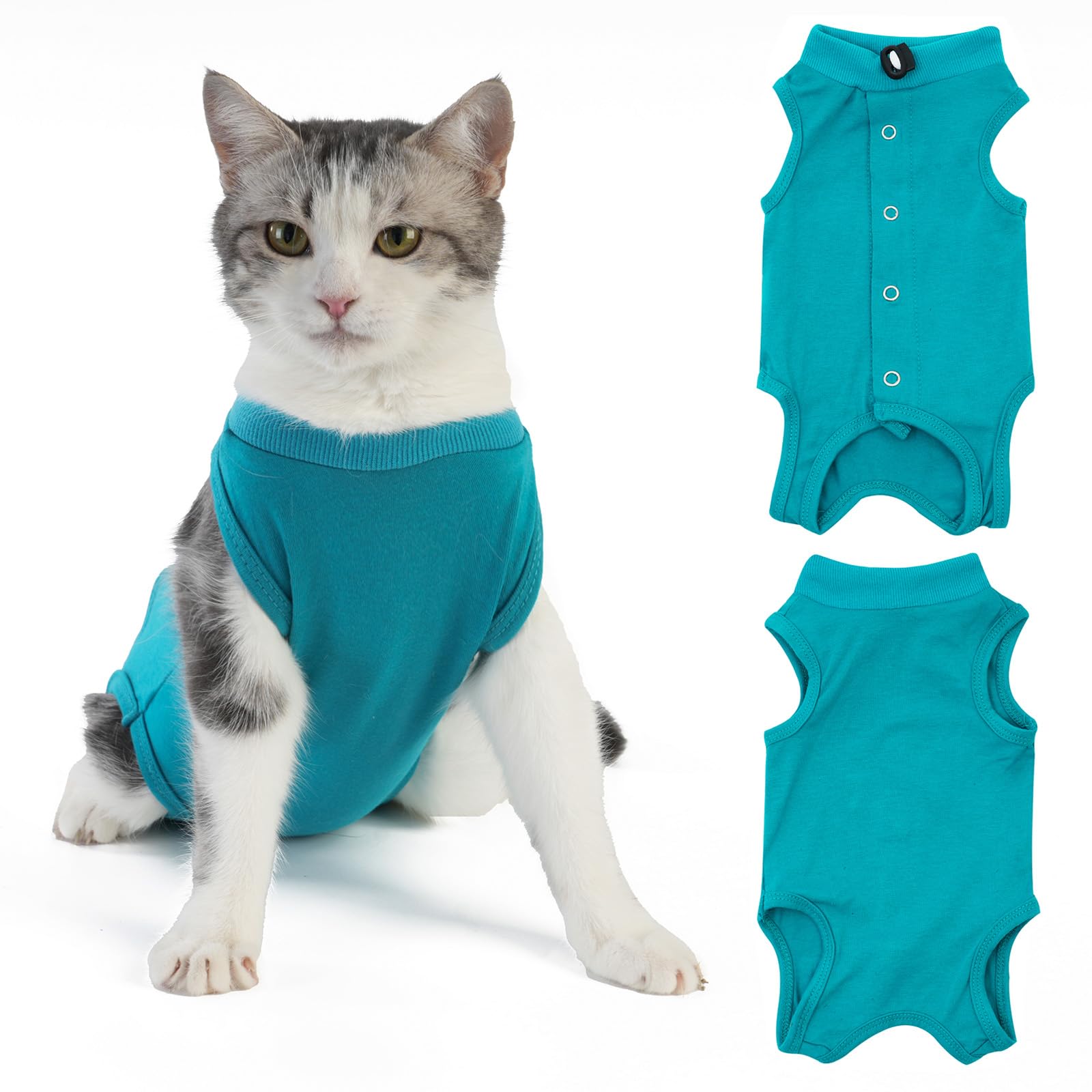 Axcimond Cat Recovery Suit Body Suits for Medical Spay Surgical Cats Suits Kitten Bodysuit Post Surgery Cats Onesie Surgery Recovery Suit Cat Clothes After Surgery Collar & Cone Alternative