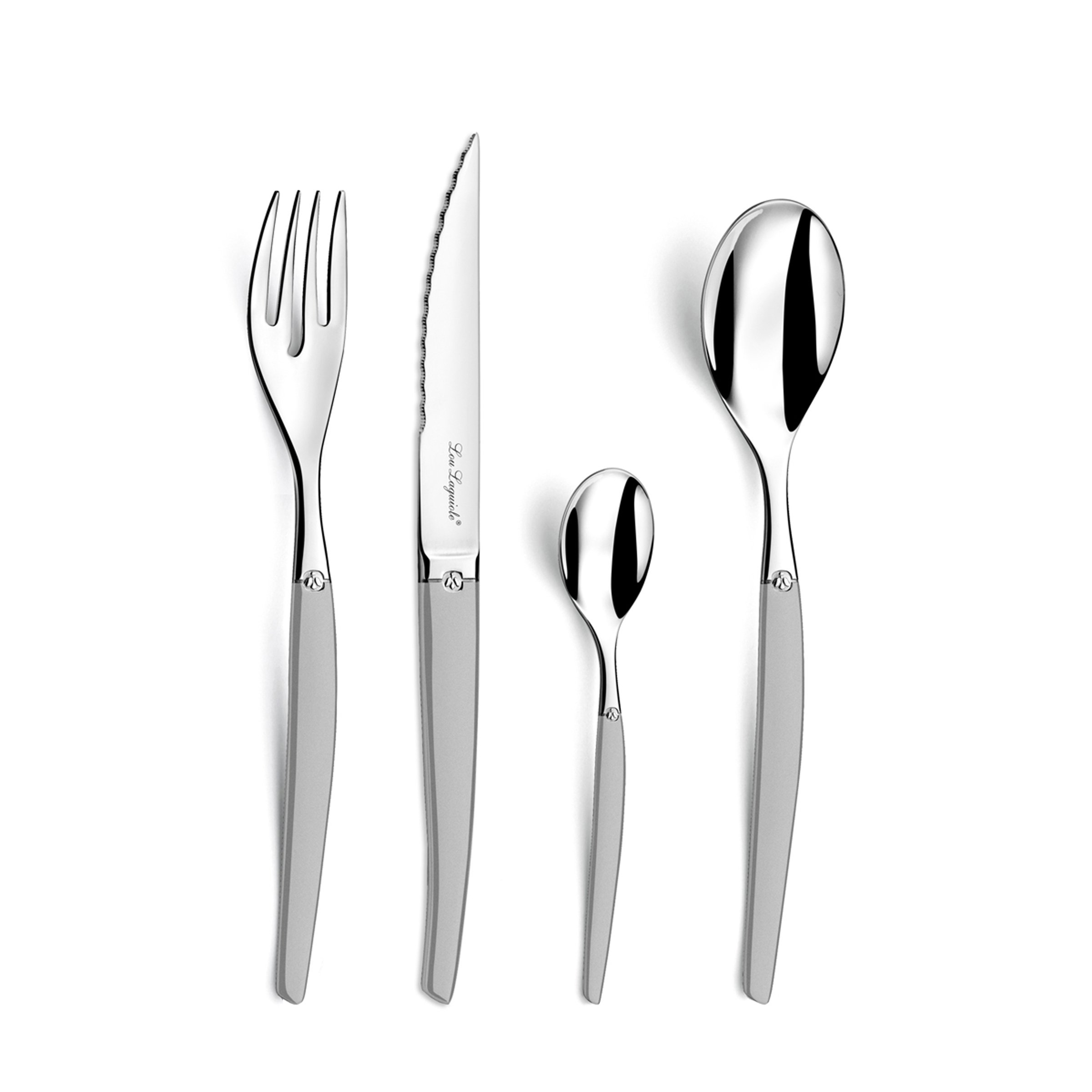 Lou Laguiole - Jet - 24 piece cutlery set, Satin.
