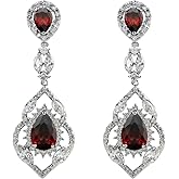 SELOVO Wedding Teardrop Dangle Earrings Silver Tone Vintage Chandelier Earrings Zircon