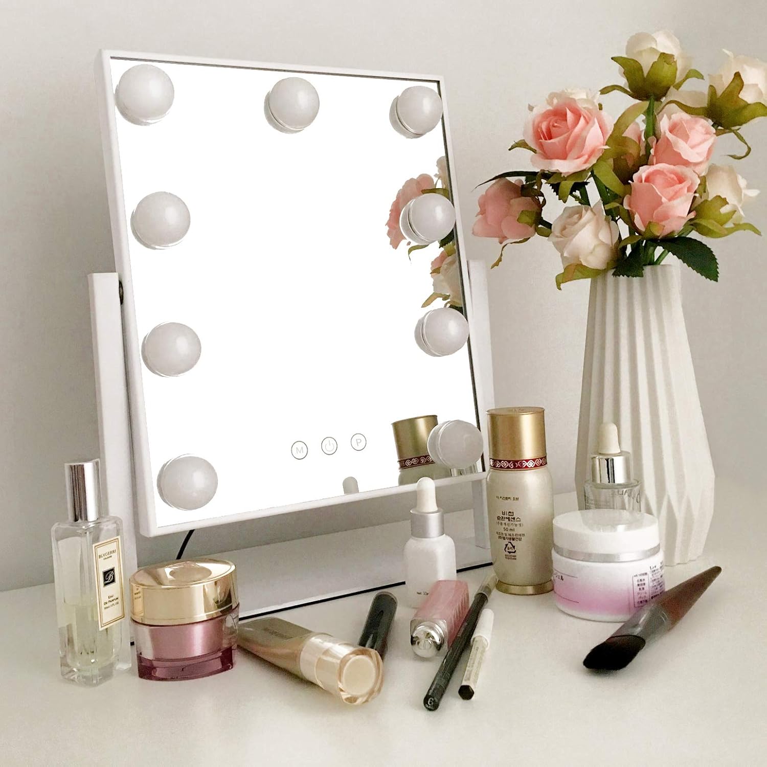Best 9Led Bulb Vanity Lighted Hollywood Makeup Mirror With Dimmer Stage Beauty Mirror