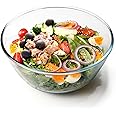 NUTRIUPS 4.7 Quart Large Glass Mixing Bowl, Clear Large Salad Bowls Glass Big Mixing Bowls for Kitchen