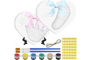 kimitimi Baby Handprint Footprint Keepsake Ornament Kit, Personalized Baby Foot Printing Kit for Newborn Clay Impression Handmade DIY Imagination to Create