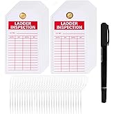 Lionshop Ladder Safety Inspection Tags, Accident Prevention Tag, Double-Sided Inspection Tag, Legend “Ladder Inspection Tag”,