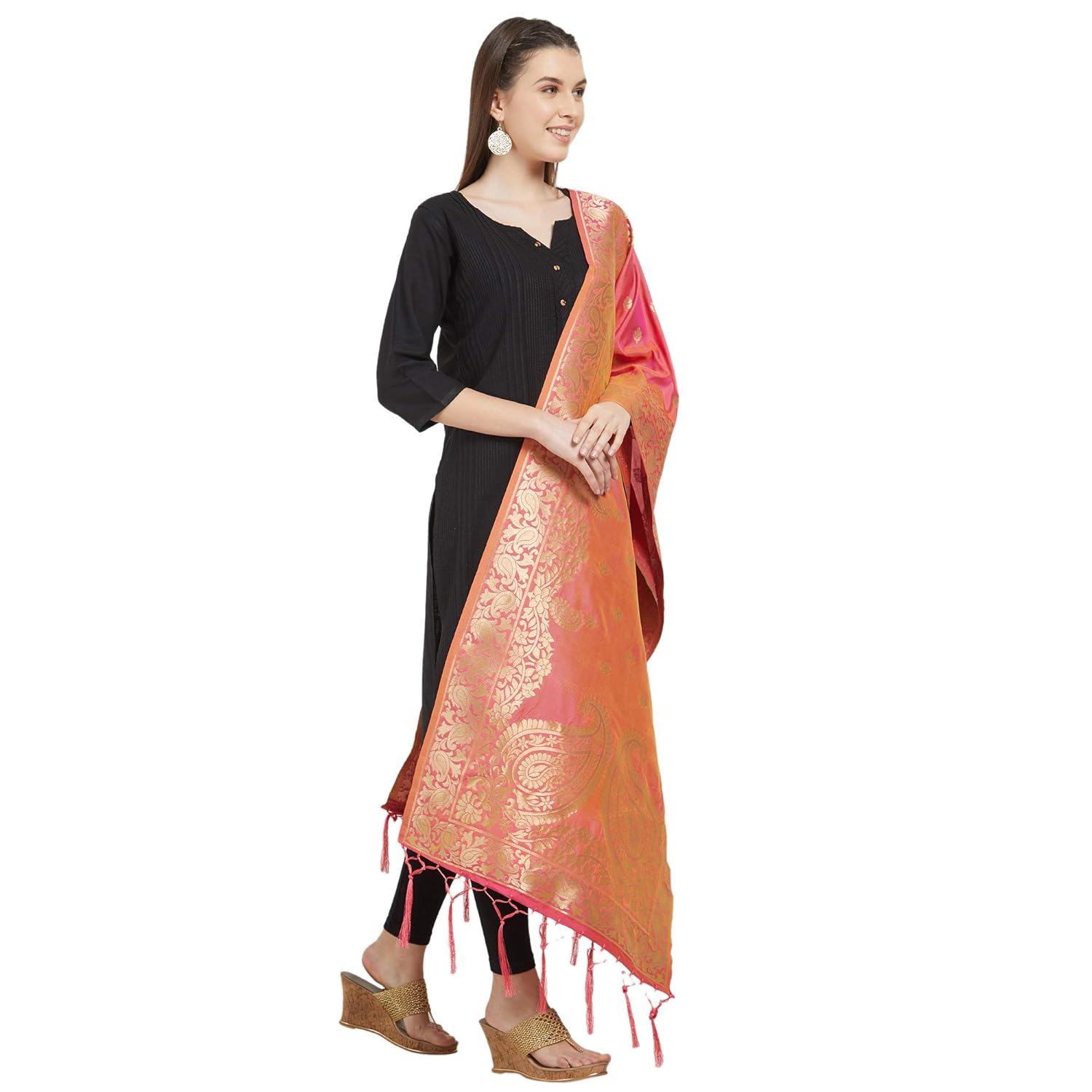 nanda silk mills woven banarasi dupatta for women