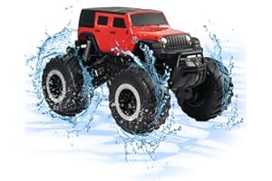 Carox Remote Control Amphibious Car Toys for Boys 360°Spin Off-Road RC Truck for All Terrain - 1:16 IPX7 Waterproof RC Monster Truck Pool Toys Birthday Gifts for Kids