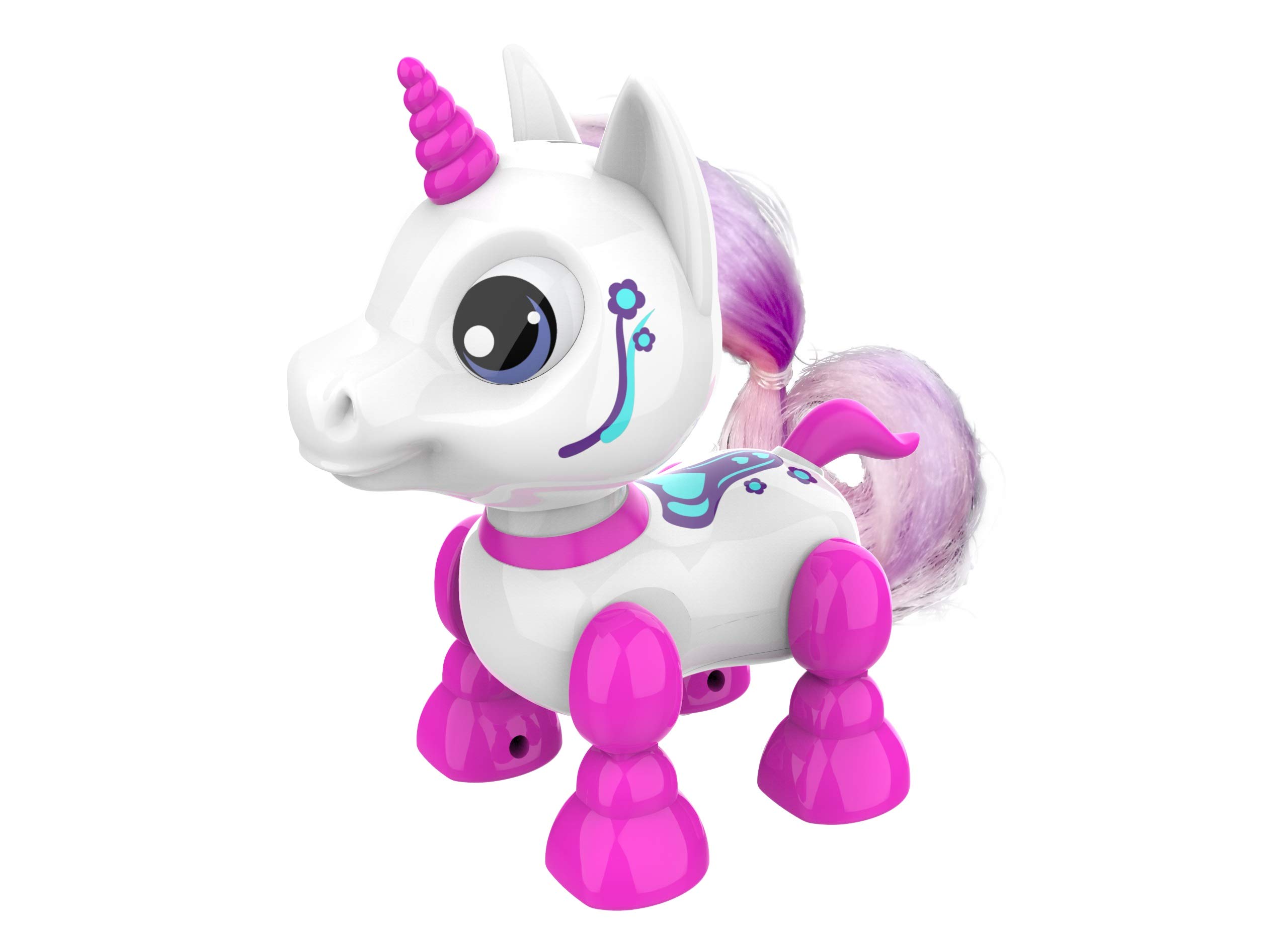 Silverlit YCOO 88525 Robot Head Up Unicorn by, Unicorn Robot, Sound and Light Effects, Robot for Children, Multidirectional Control, 13 cm, Pink and White, from 3 Years