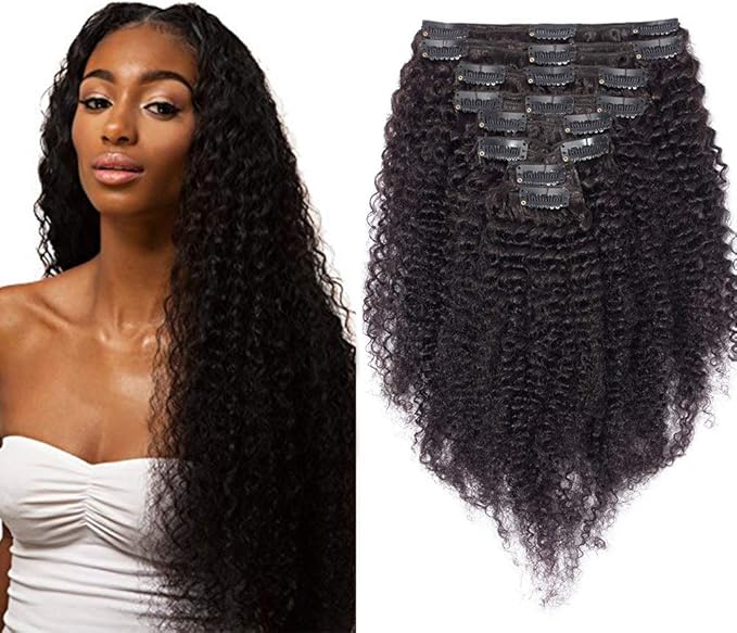 Extension a Clip Cheveux Naturel Kinky Curly [Double Wefts Maxi Volume