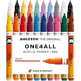 Molotow One4All 127HS Acryl Marker Main-Kit 1 (2,0 mm Strichst&auml;rke, hochdeckend und permanent, UV-best&auml;ndig, f&uuml;r fast alle Untergr&uuml;nde) 20 St&uuml;ck sortiert