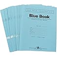 ROARING SPRING Blue Exam Book, Wide Ruled with Margin, 6 Sheets/12 Pages, 8.5" x 7", Pack of 50
