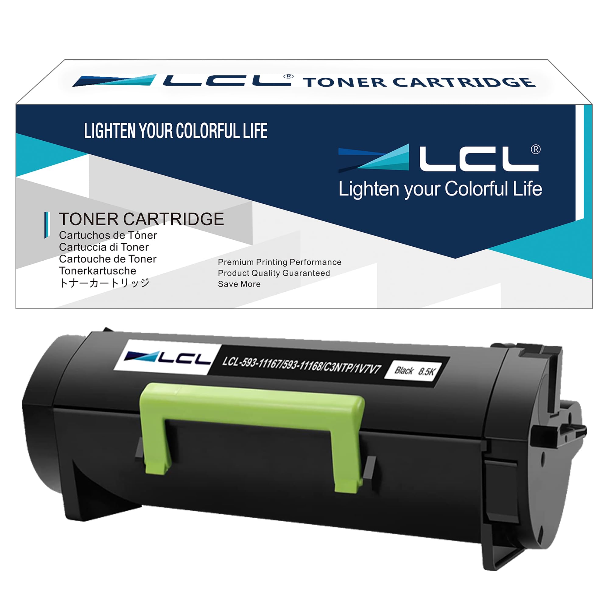 LCL Compatible Toner Cartridge 593-11167 593-11168 593-11165 7MC5J C3NTP 1V7V7 8500 pages (1 Black) Replacement for Dell B2360d B2360dn B3460dn B3465dn B3465dnf
