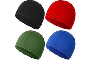 YeeHeen 4 Pieces Skull Caps Running Cycling Beanie Hats Breathable Helmet Liner Sleep Hats for Men Women