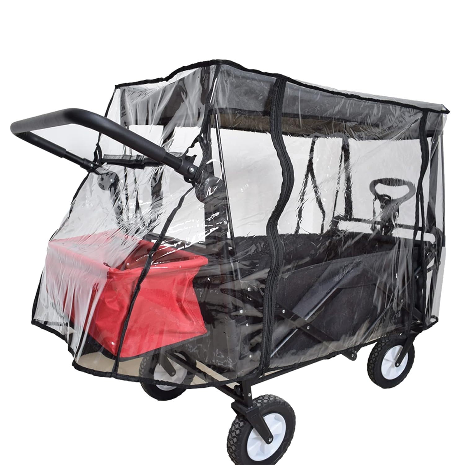 Photo 1 of Rain Cover for Wagon Clear Plastic Awning for Collapsible Beach Folding Utility Grocery Push Wagon Cart Garden Accessories Foldable