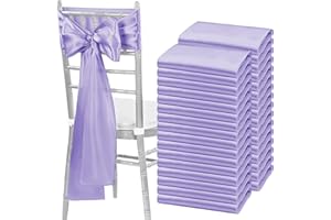 fani 120 PCS Lavender Purple Satin Chair Sashes Bows Universal Chair Cover for Wedding Reception Restaurant Event Decoration Banquet,Party,Hotel Event Decorations (7 x 108 inch)