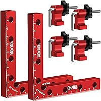 Preciva 90 Degree Positioning Squares 2 Sets (14cm/5.5"), Aluminum Alloy Right Angle Clamps Fixing Clamp, Professional Woodwo