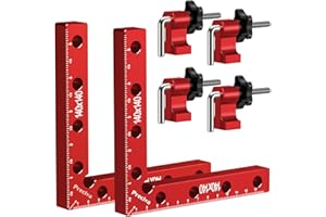 Preciva 90 Degree Positioning Squares 2 Sets (14cm/5.5"), Aluminum Alloy Right Angle Clamps Fixing Clamp, Professional Woodwo