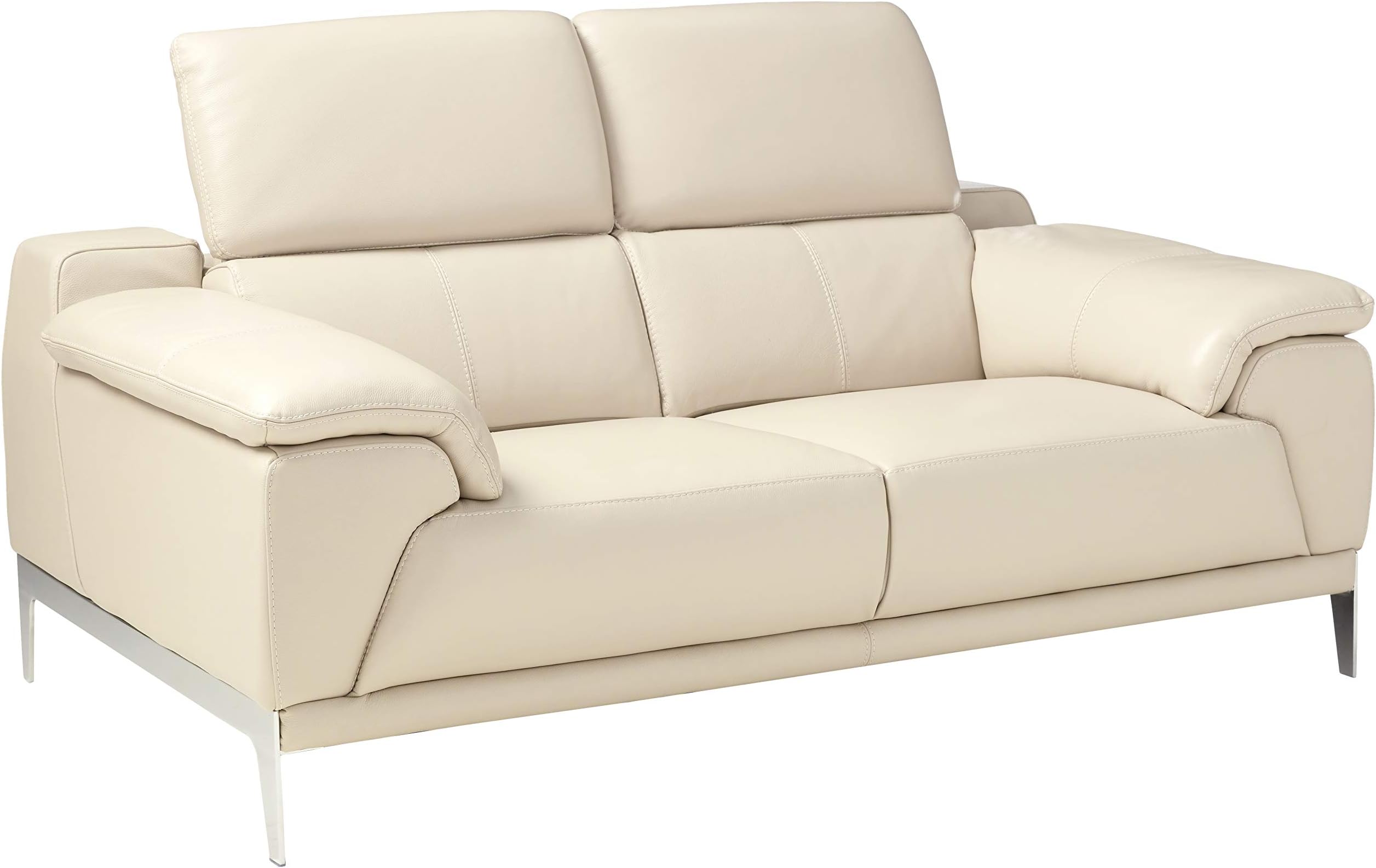 Jamie Living Mercado Leather Sofa, Loveseat, Silver Gray
