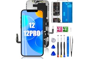 Mobkitfp for iPhone 12/12 Pro Screen Replacement 6.1 inch 3D Touch LCD Screen Display Digitizer Assembly with Repair Tools Kits + Waterproof Frame Adhesive Sticker + Screen Tempered Protector