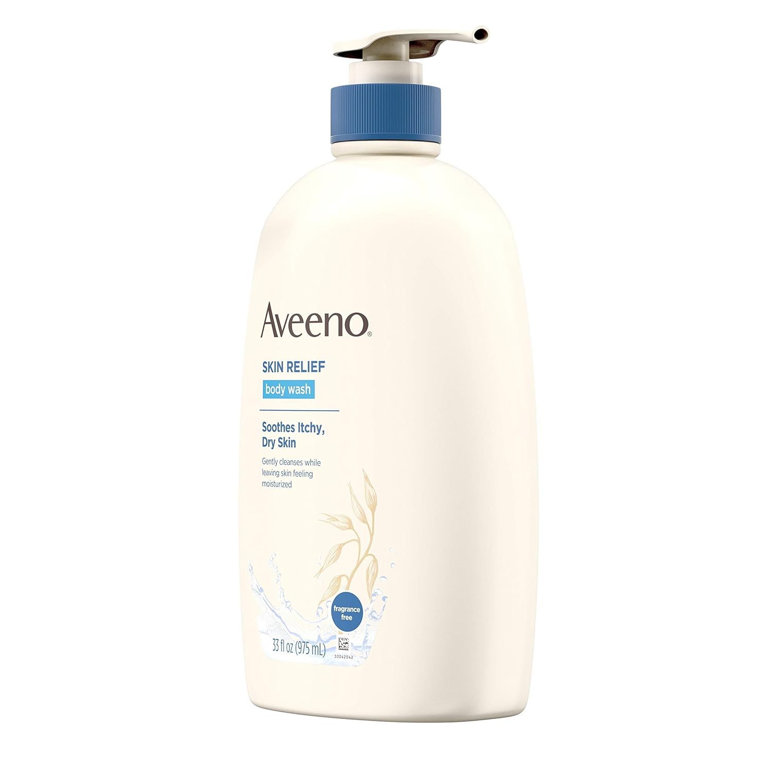 Aveeno Skin Relief Fragrance-Free Body Wash with Oat to Soothe Dry Itchy Skin, Gentle, Soap-Free & Dye-Free for Sensitive Skin, 33 fl. oz : Beauty