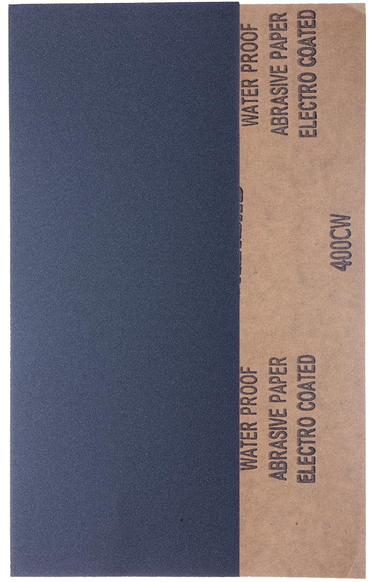 YoiYee 400 Grit Wet & Dry Sandpaper Sheets, 23 x 9.5cm, Fine Abrasive Sand Paper Roll for Wood, Metal, Plastic, Glass, Stone and Wall Sanding, 10 Pack