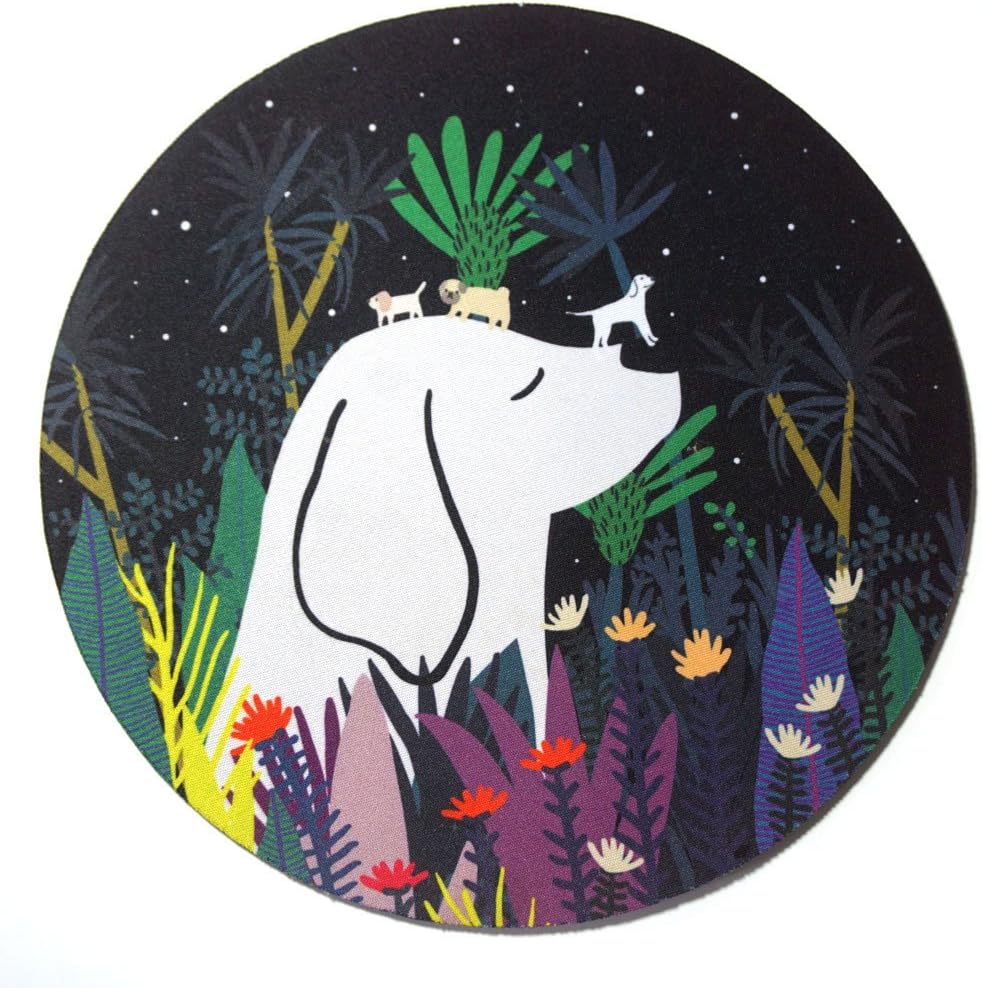 Custom Original Nature Series Mouse Pad (Dogs and Tropical Plants)