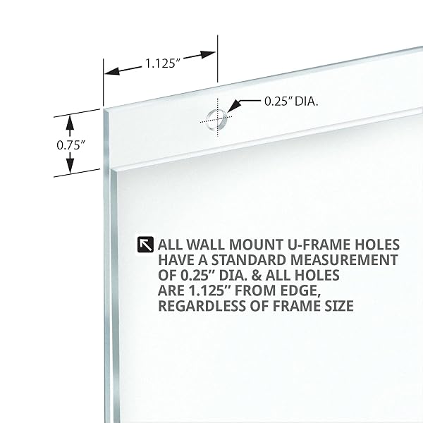 AZAR 162715 ACRYLIC HORIZONTAL WALL MOUNT SIGN HOLDER, 10 COUNT, 11 IN W X 8.5 IN H