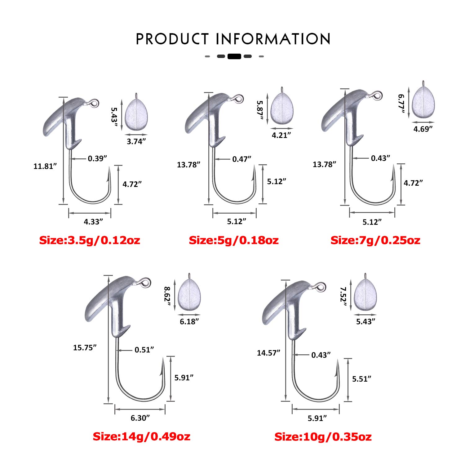 Goture Stand Up Fishing Jig Head Hooks Set Kit with Fishing Tackle Box Tumbler Fish Head Hooks for Saltwater Freshwater (7g 20PCS)