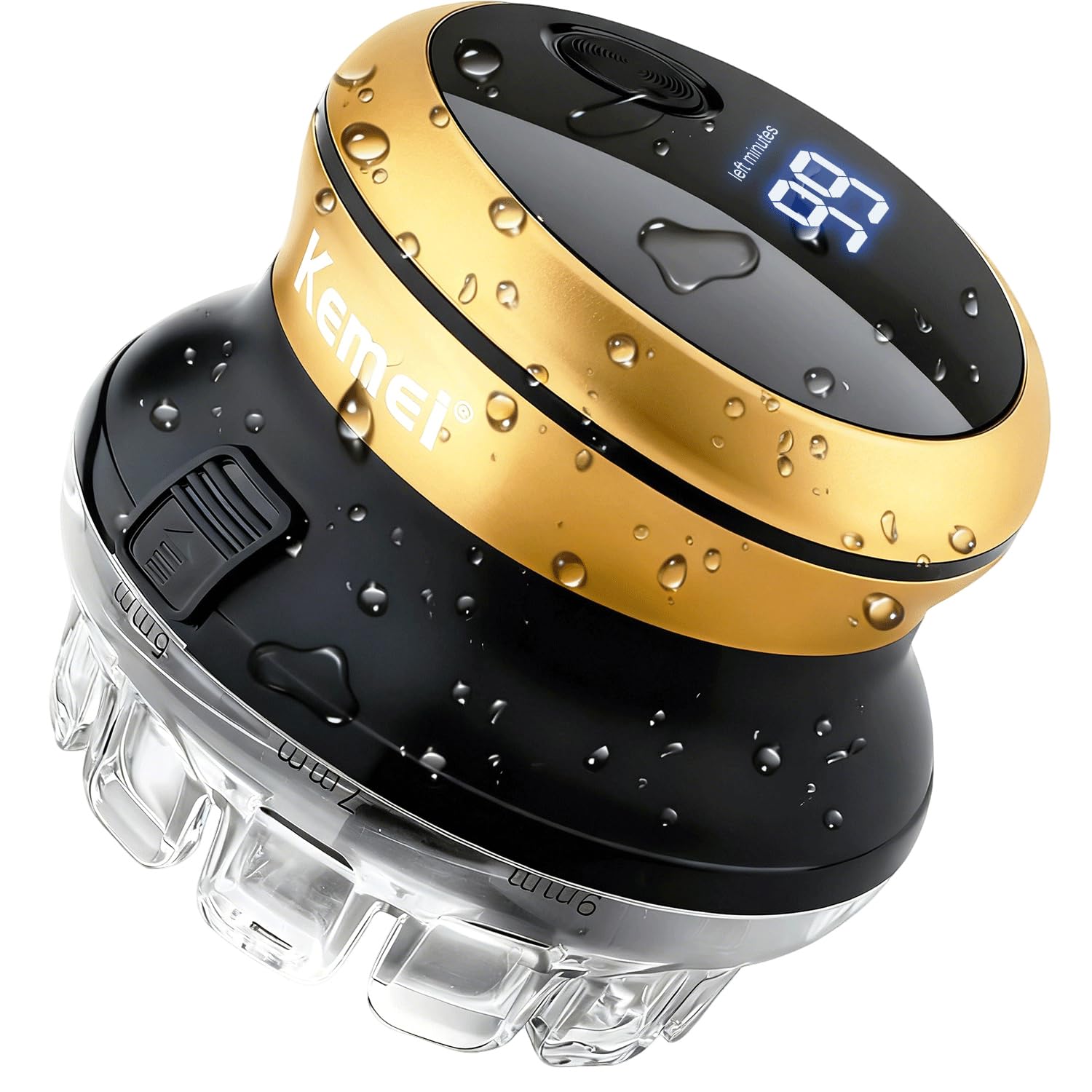 KEMEI 887 Hair Clippers for Men, Cordless Self Hair Cutters, Electric Quick Cut Trimmer, Circular Rotary Blade, IPX7 Waterproof, USB Rechargeable with LED Display