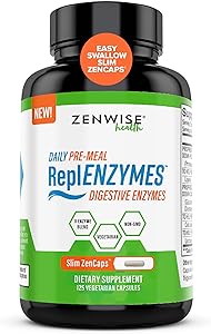 Zenwise Daily Digestive Enzymes - Support to Conquer Tough Foods - Gut Health Supplement with Bromelain, Lactase, Amylase & Lipase for Digestion - Certified Vegetarian -125 Slim Capsules