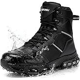 KEFUWU Military Tactical Work Boots Men Women Waterproof Non Slip Side Zipper Hiking Combat Motorcycle Boots Botas Militares Tácticas