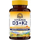 Vitalitown Vitamin D3 K2, D3 10000 IU, K2 (MK7) 200mcg, 90 Softgels | Non-GMO, No Gluten &amp; Soy, for Bone, Teeth, Immune &amp; Heart Health