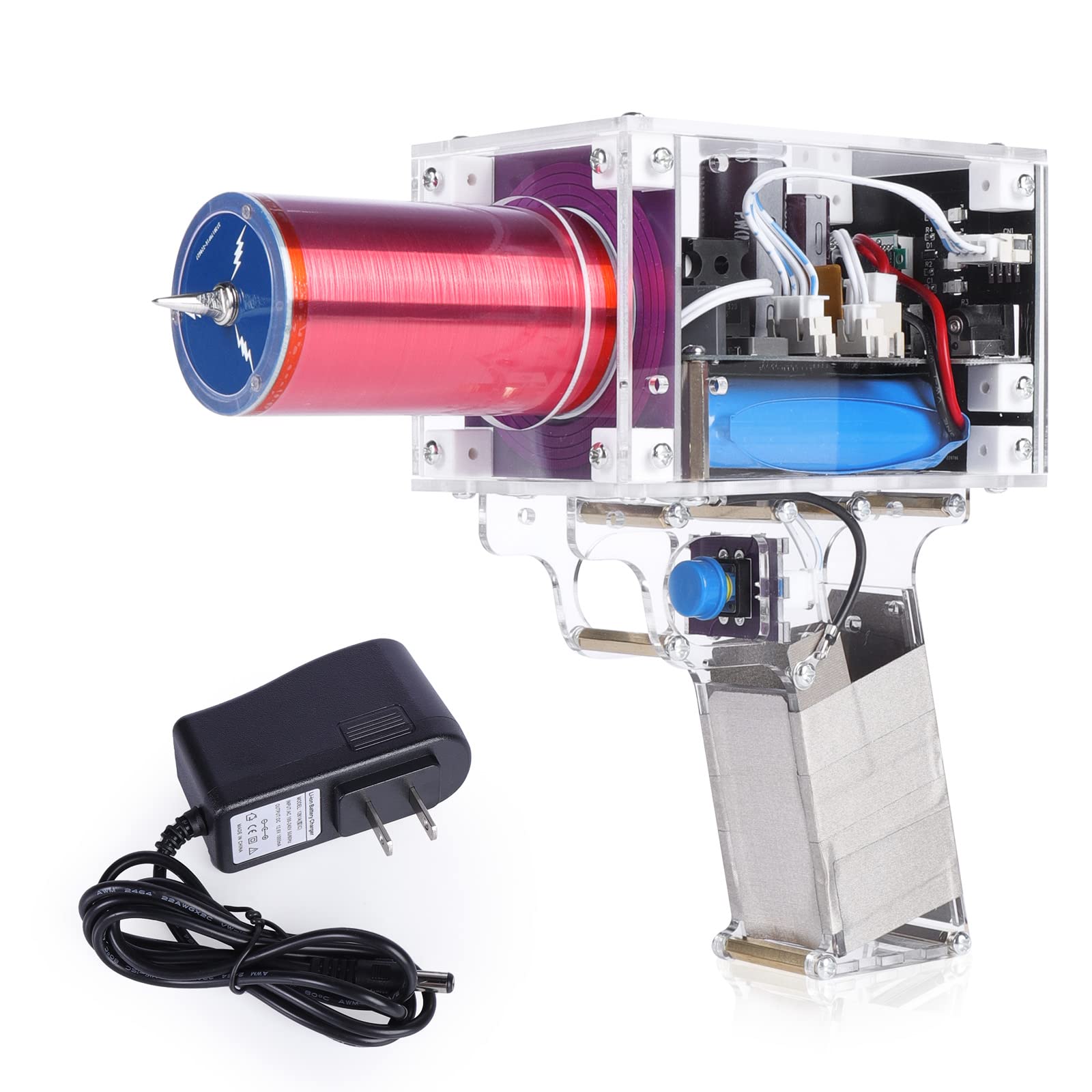 Photo 1 of Handheld Tesla Coil, Portable Trigger Mode for Tesla Coil Handheld Fit for Tesla Coil Artificial Lightning DIY (Portable Mode of Charger)