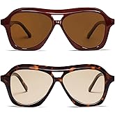 VANLINKER Retro 70s Square Aviator Sunglasses Womens Men Trendy Polarized Vintage Shades VL9768