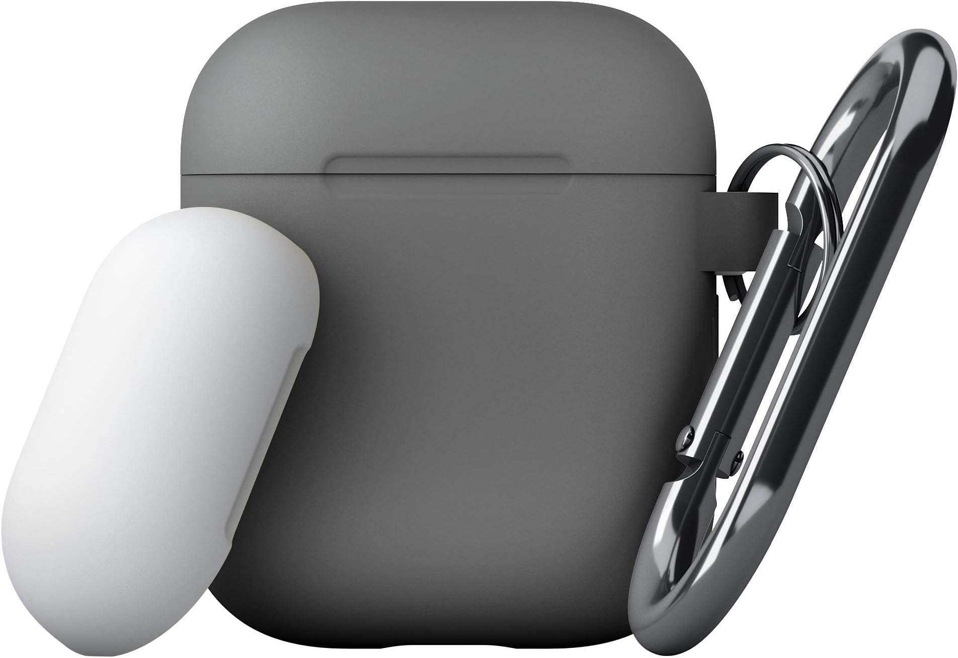 KeyBudz Elevate Switch Series AirPods Case with Carabiner Compatible with Apple AirPods 1 & AirPods 2 [Front LED Not Visible] (Earl Grey)  Airpod Case Soft Silicone Flexible Skin Cow Print LitoDream Airpods Case Cover for Apple AirPods 2&1 Cute for Girls with Keychain (Cow)  EarBuddyz 2.0 Ear Hooks and Covers Accessories Compatible with Apple AirPods or EarPods Headphones/Earphones/ Earbuds (3 Pairs) (Clear)  CTYBB for Airpod Case,Silicone Airpods Case Cover with Fur Ball Keychain Compatible with Apple Airpods 2/1 (Front LED Visible)