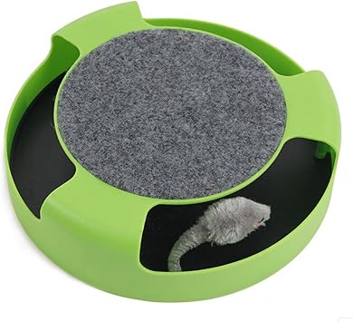 Amazon 猫 のための おもちゃ 猫夢ちゅ ねずみ を追いかける ストレス発散 運動不足 解消 ペット用品 グリーン 絆 猫じゃらし 羽のおもちゃ 通販