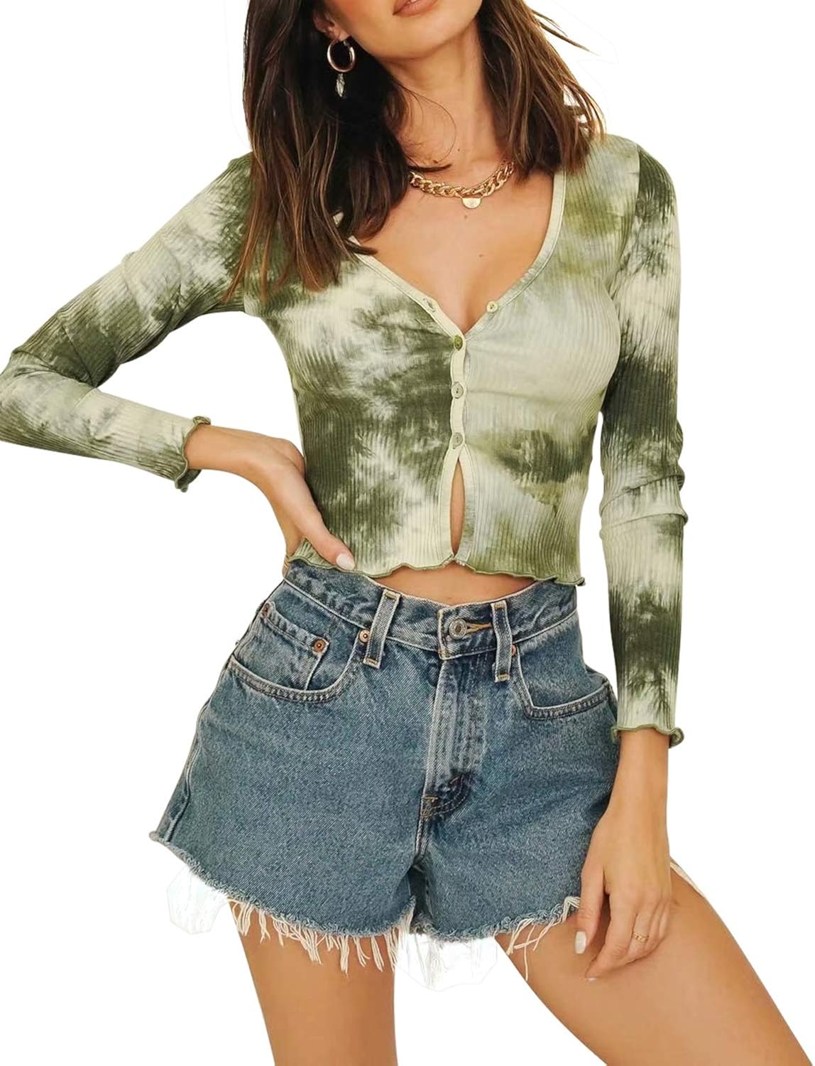 tie dye cropped cardigan