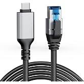 USB C to Ethernet Cable 1.5 FT, Gigabit Network, Round Type C to RJ45 LAN Cord, Directly Connected, Thunderbolt 3/4 Compatible, for MacBook Pro/Air, iPhone 15, iPad Pro, Galaxy, Smartphone, Laptop, PC