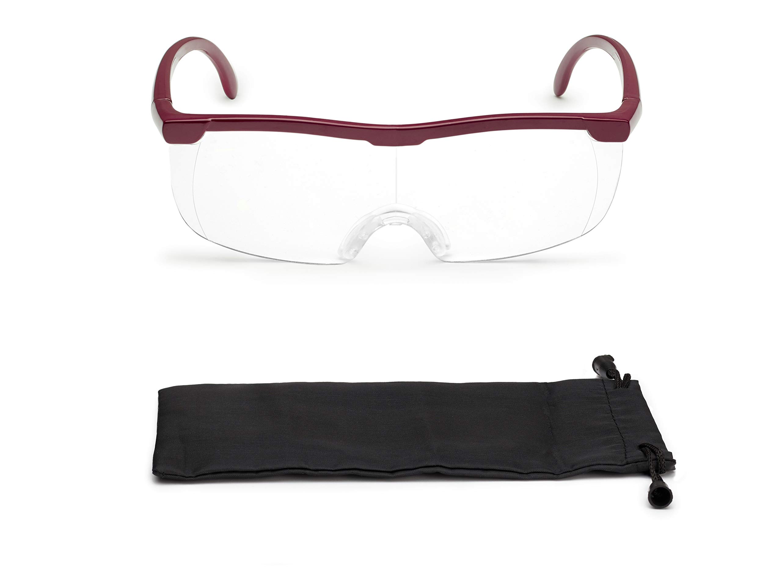 FALINGO Magnification Eyeglasses Magnifying Glasses Optical Magnification To 200% (Red)