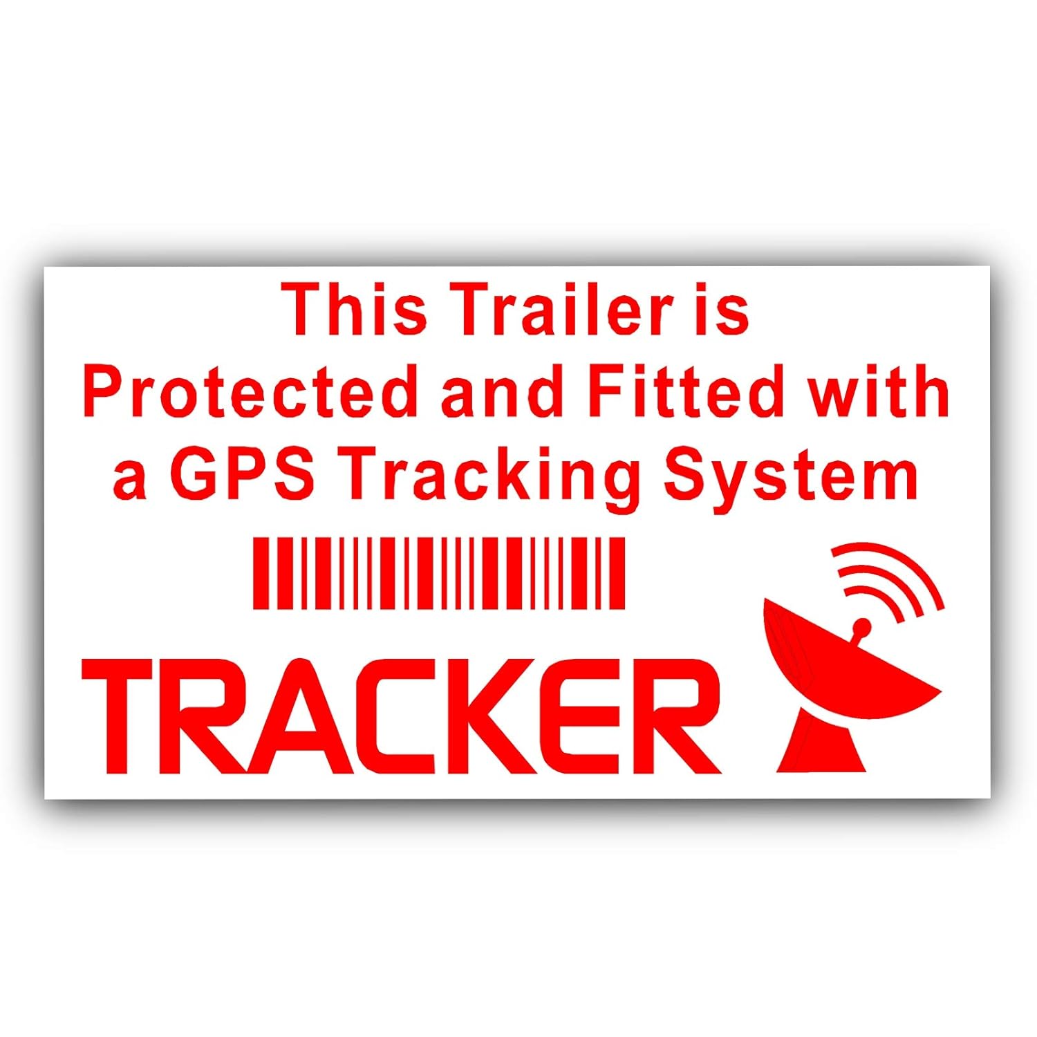 Platinum Place 2 x Trailer GPS Tracker Warning StickersRed on White ExternalCar,Van,Camping