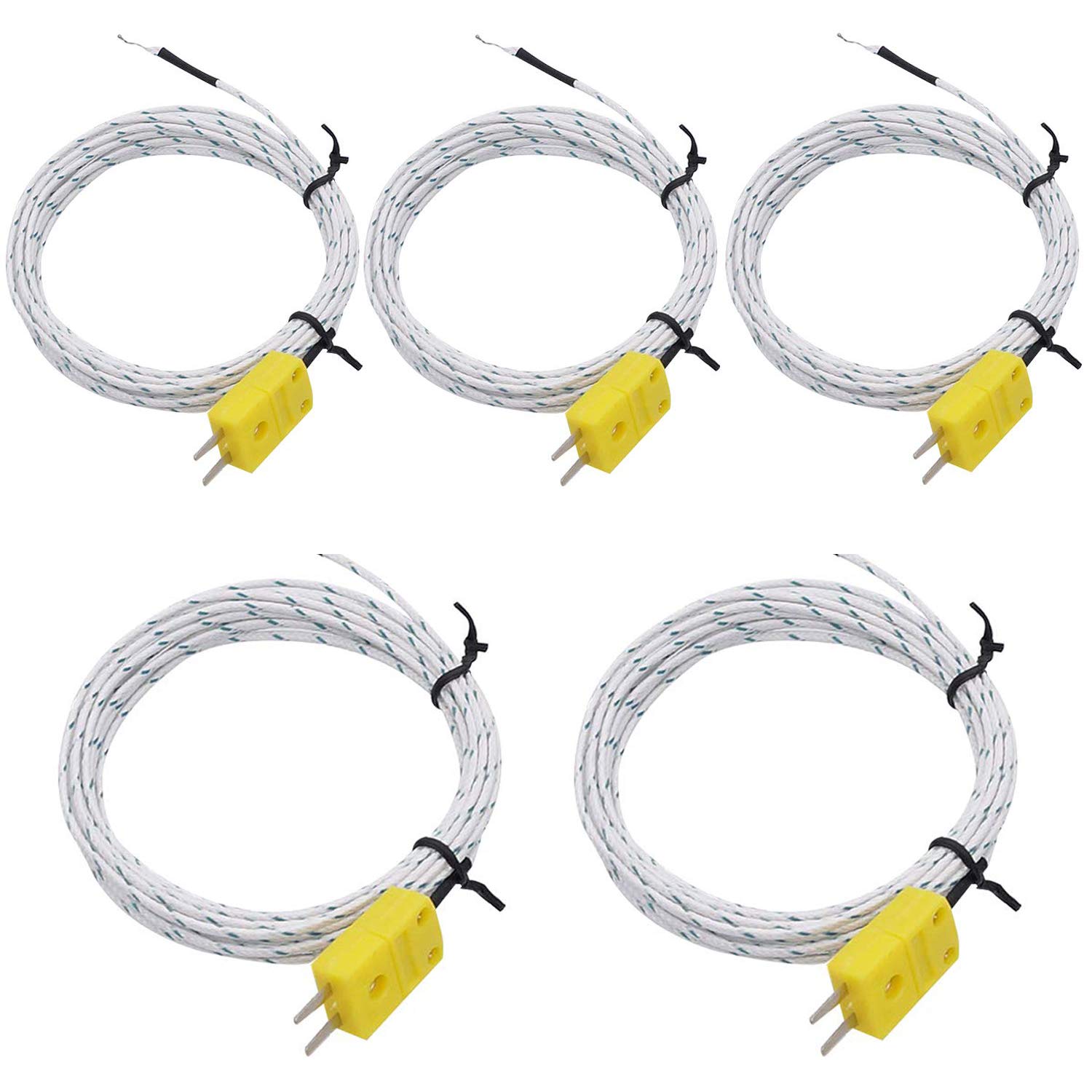 5pcs 3M K-Type Connector Thermocouple Temperature Sensor Measure Range -50~350°C