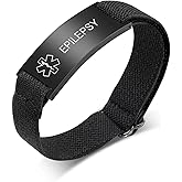 Personalized Medical Alert Bracelet for Men - Customized Elastic Strap Stainless Steel ID Bracelets Engraved Medic Info, Emergency Awareness Medic ID Bracelet for Autism Allergy Diabetic Epilepsy
