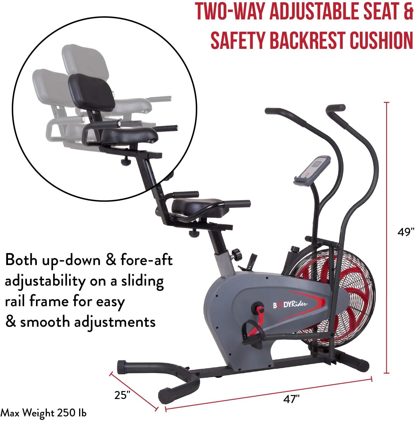 body rider upright fan exercise bike
